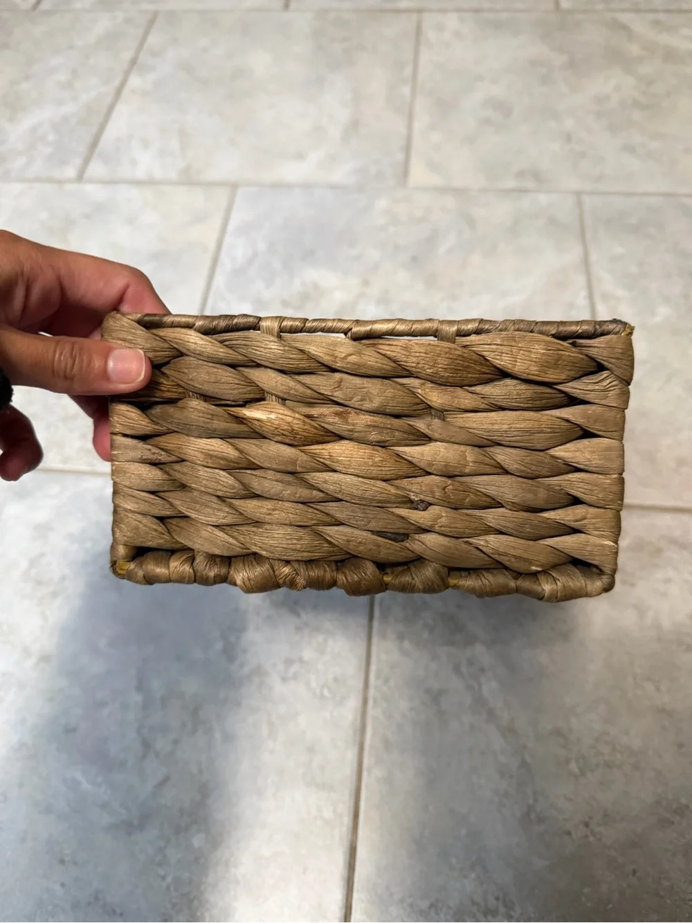 The Container Store Woven Storage Basket in Dark Brown